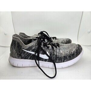 Nike Free RN Flyknit Shoes Men's 8.5 Black White Oreo Running Athletic Sneakers